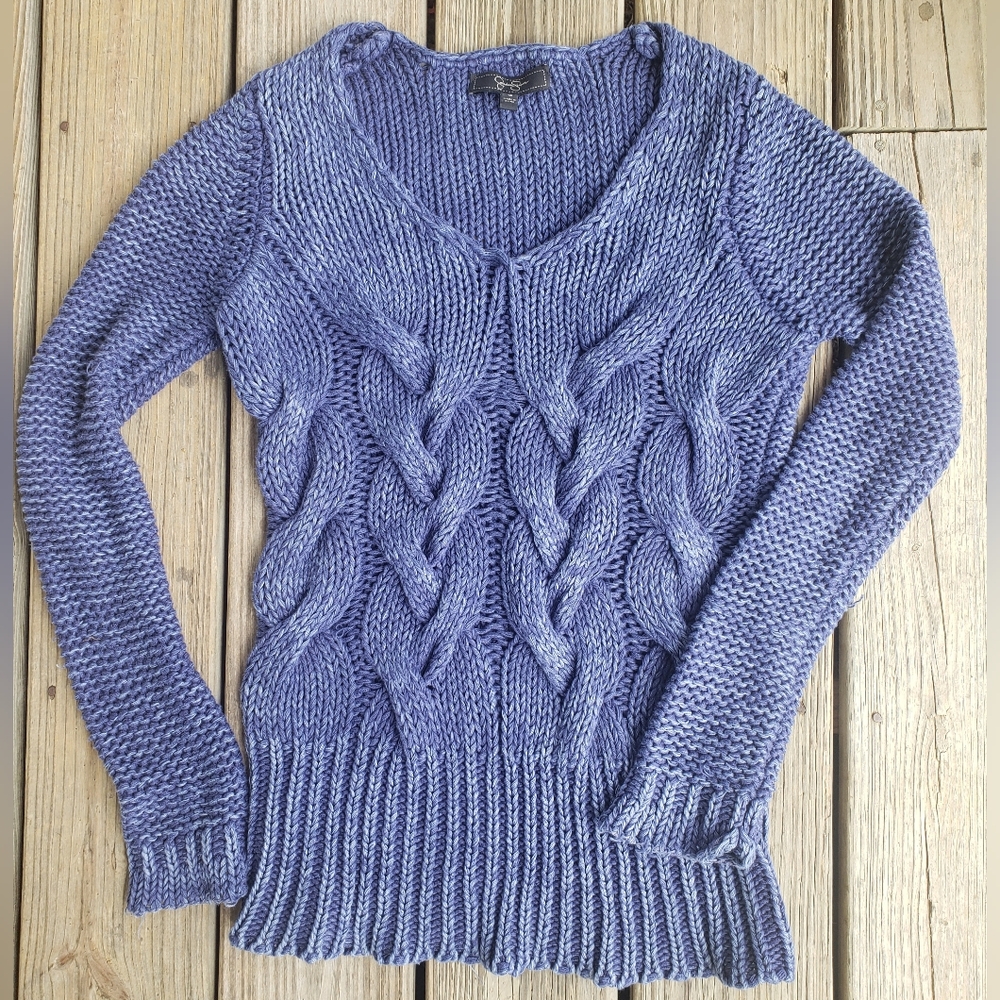 Y2K JESSICA SIMPSON Blue Space Dye Lightweight Sweater!!!!!